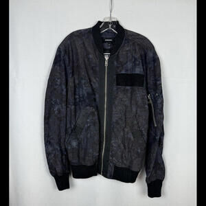 Diesel Full Zip J-SOULY-TYE Bomber Jacket Blue Black Size L